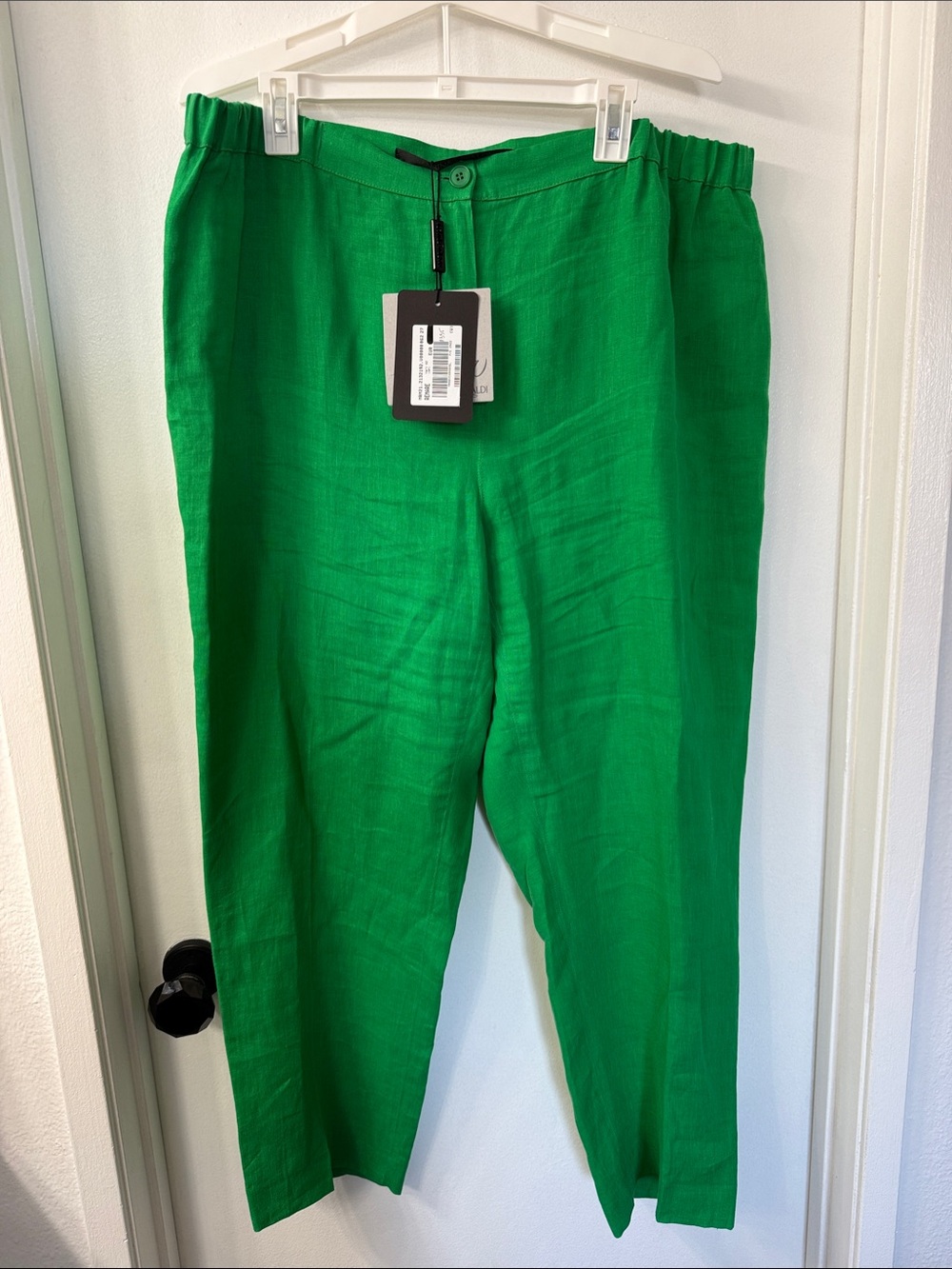 Marina Rinaldi- Remare Persona Line- Green Relaxed Linen Pants- 18/NWT